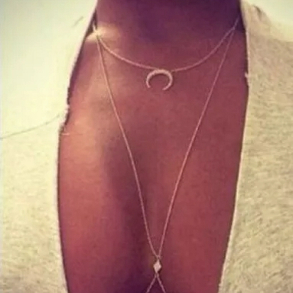Gold Crecent Moon Body Chain